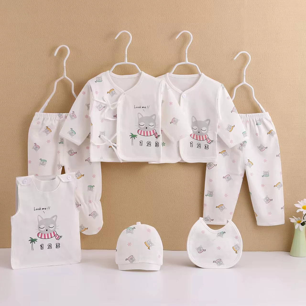 Plastic children's set for new born, sweater, combed cotton