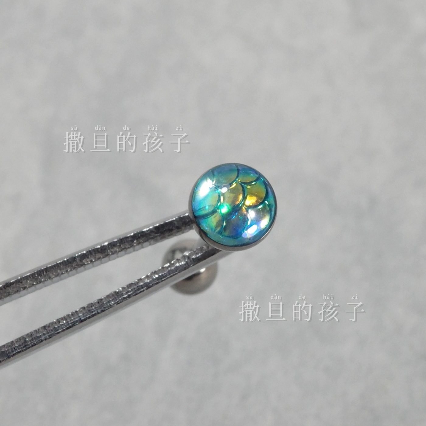 Labret stud lip piercing jewelry styling detail