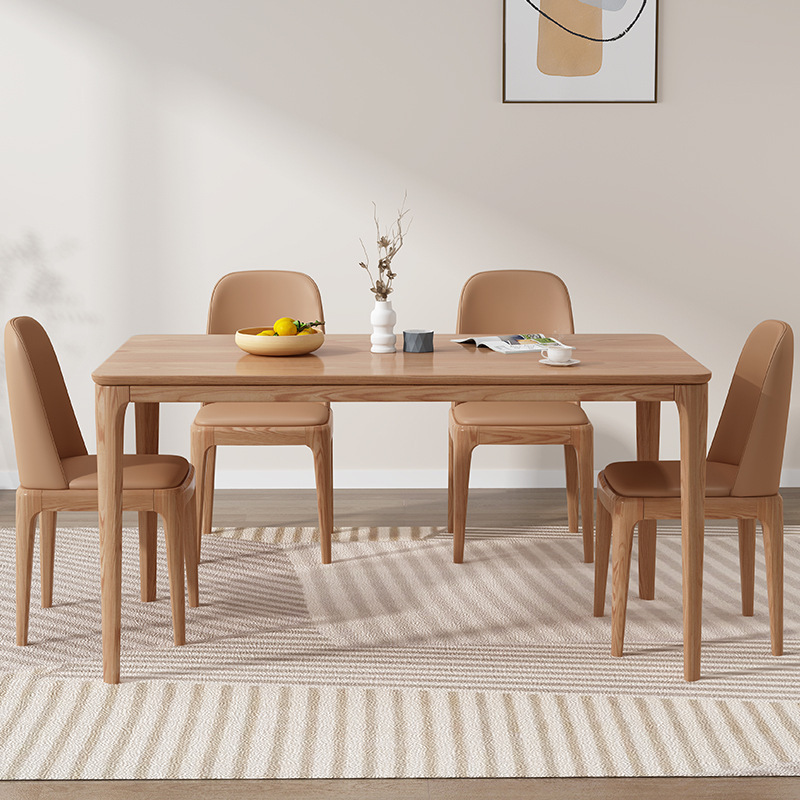 Mesa de comedor de madera maciza de fresno nórdico y combinación de silla moderna mesa rectangular simple pequeño apartamento comedor mesa de comedor en casa