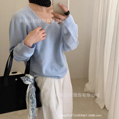以时 品质款秋冬全羊毛V领女装 套头内搭软糯亲肤100羊毛衫女
