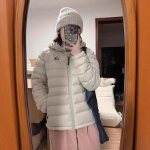 冬季排骨羽绒服女短款轻薄连帽2025年新款白色宽松情侣潮牌小个子