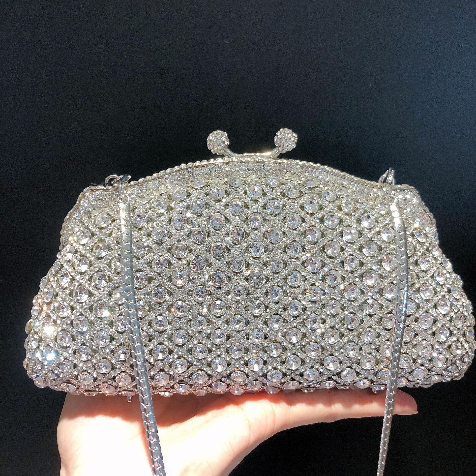 Crystal Clutch Bag cuadrado transfronterizo bolso de banquete de diamantes bolso de novia celebridad bolso de diamantes