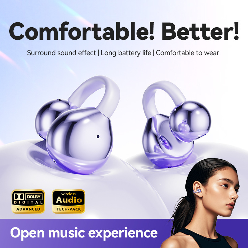 M91 国境を越えた電子商取引インテリジェント AI 翻訳イヤークリップタイプ非インイヤーワイヤレス Bluetooth ヘッドセット、長いバッテリー寿命と高品質|undefined