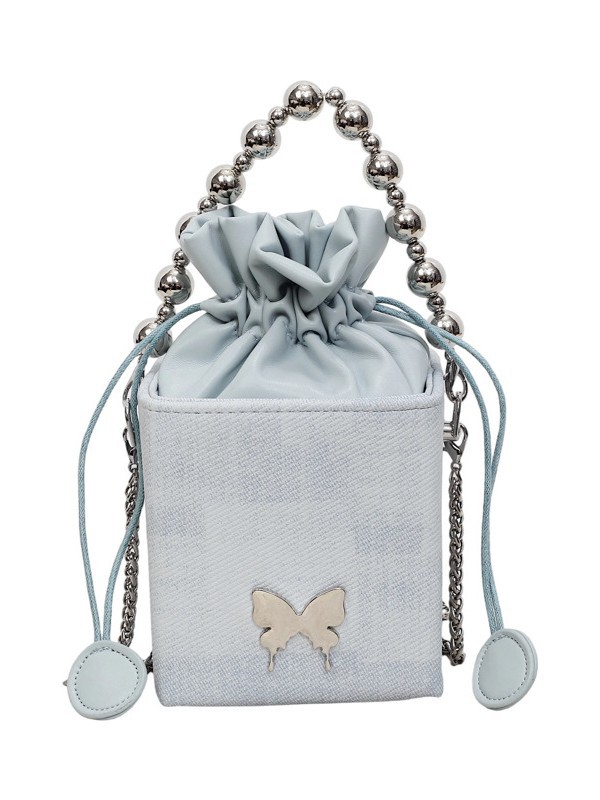 Bolso de cadena de perlas portátil para mujeres 2026 nuevo estilo coreano de nicho de cuerda de tirón sellado de moda de hombro mochila