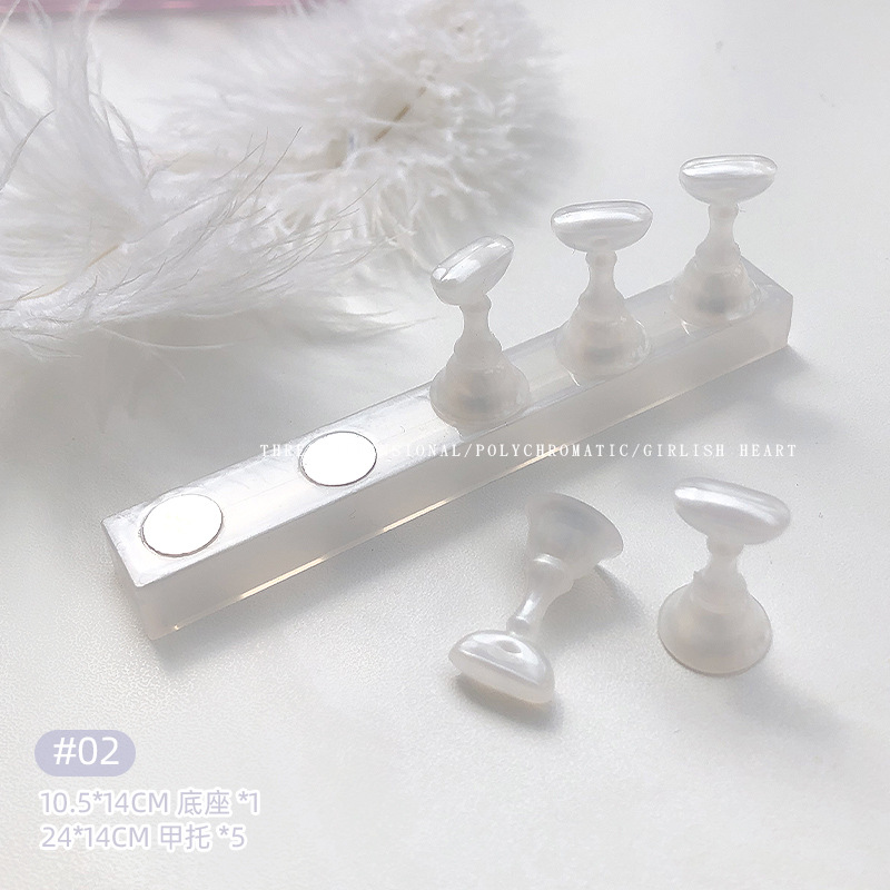 Nueva tira larga de color moca de dibujos animados de gelatina de manicura con soporte magnético práctica de uñas soporte para dedo accesorios de joyería color claro