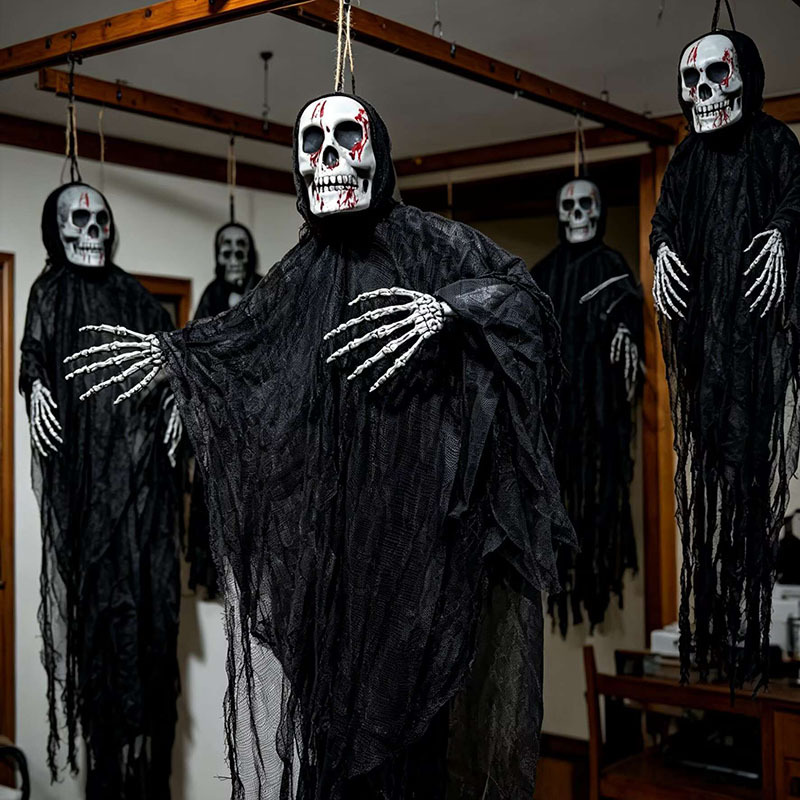 Halloween decoraciones fantasmas colgantes horrores accesorios de vestuario decoración de casa embrujada colgantes al aire libre esqueletos colgantes fantasmas diseño de suministros