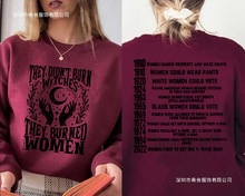 他们没有烧女巫的运动衫，他们烧的是女权日期女巫连帽运动衫原宿