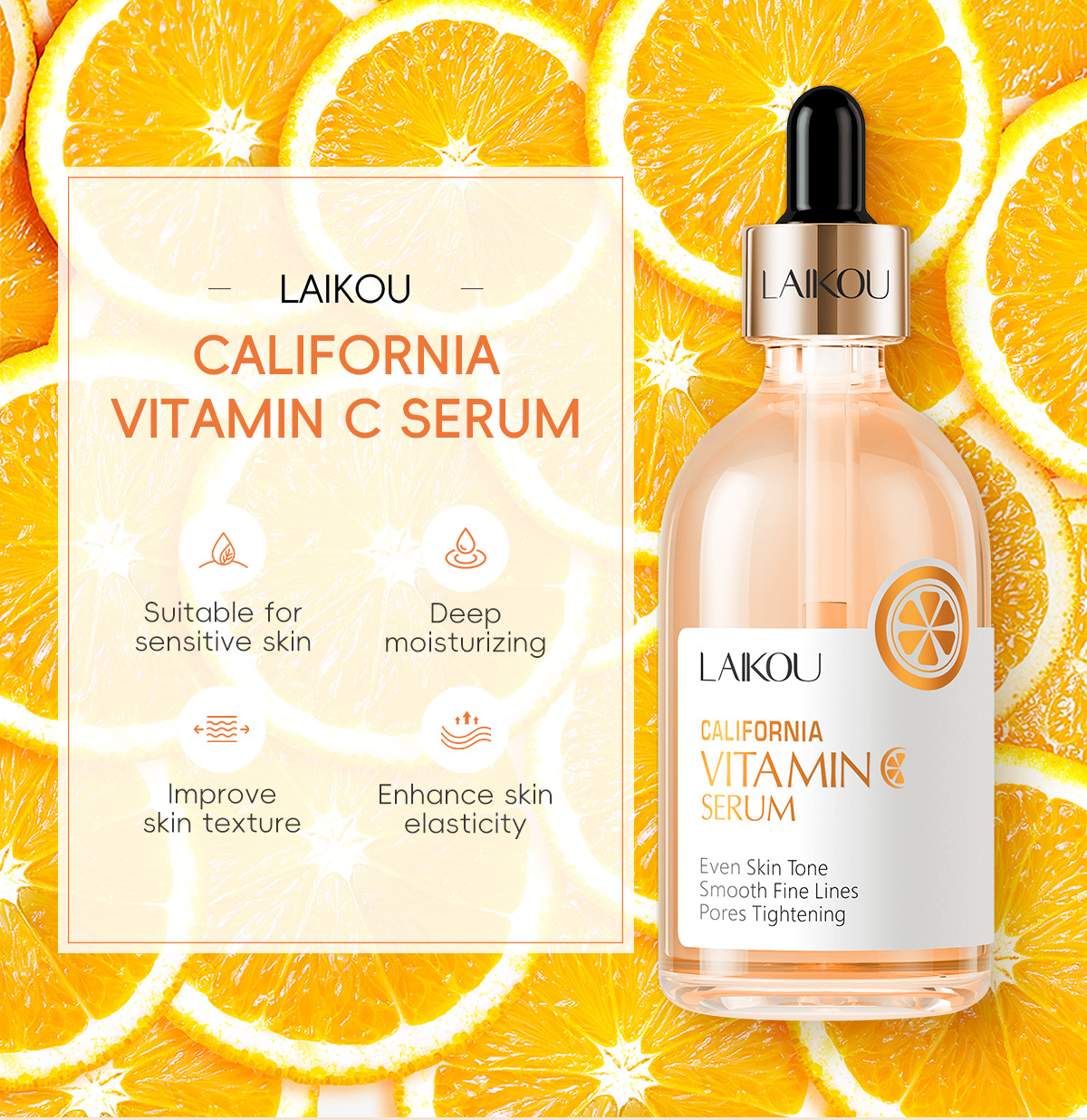 LAIKOU Vitamin C Essence 100ml Hydrating, Moisturizing and beautifying skin care products manufacturer wholesale cross-border supply undefined