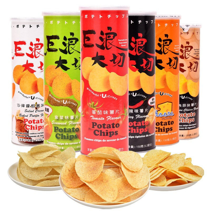 馬來西亞進口EDO Pack巨浪大切薯片150g原味番茄 膨化休食品