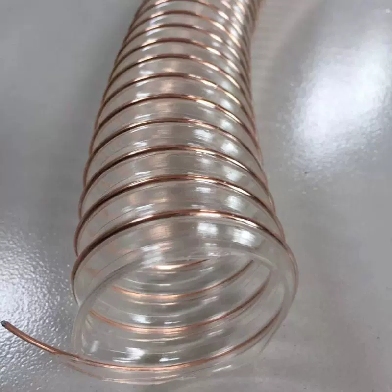 现货供应雕刻机吸尘软管PU镀铜钢丝防静电软管木工开料机通风管