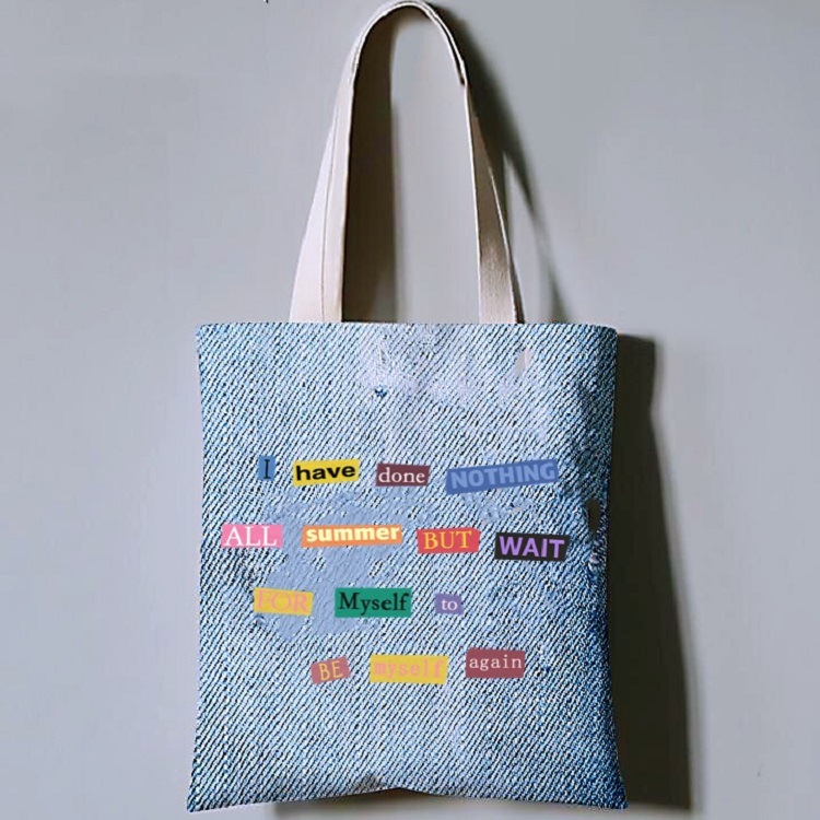 水洗蓝色灰色牛仔布包 韩版刺绣女士单肩简约牛仔布袋 工厂定制
