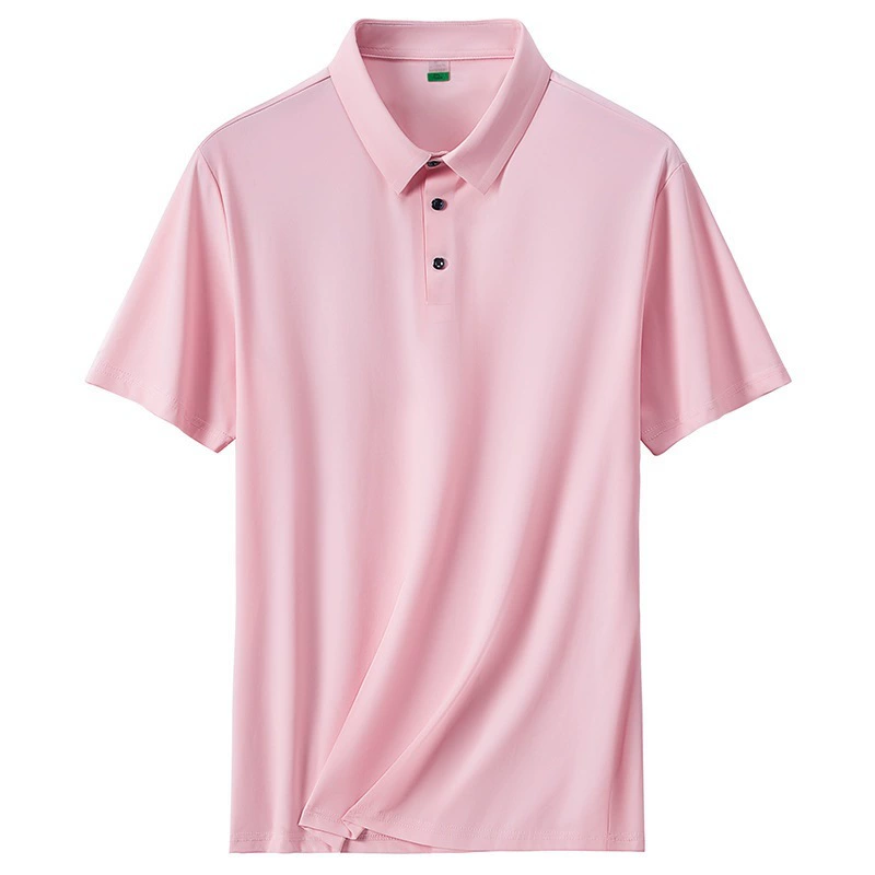 Summer silk breathable polo, T-shirt, with short sleeve
