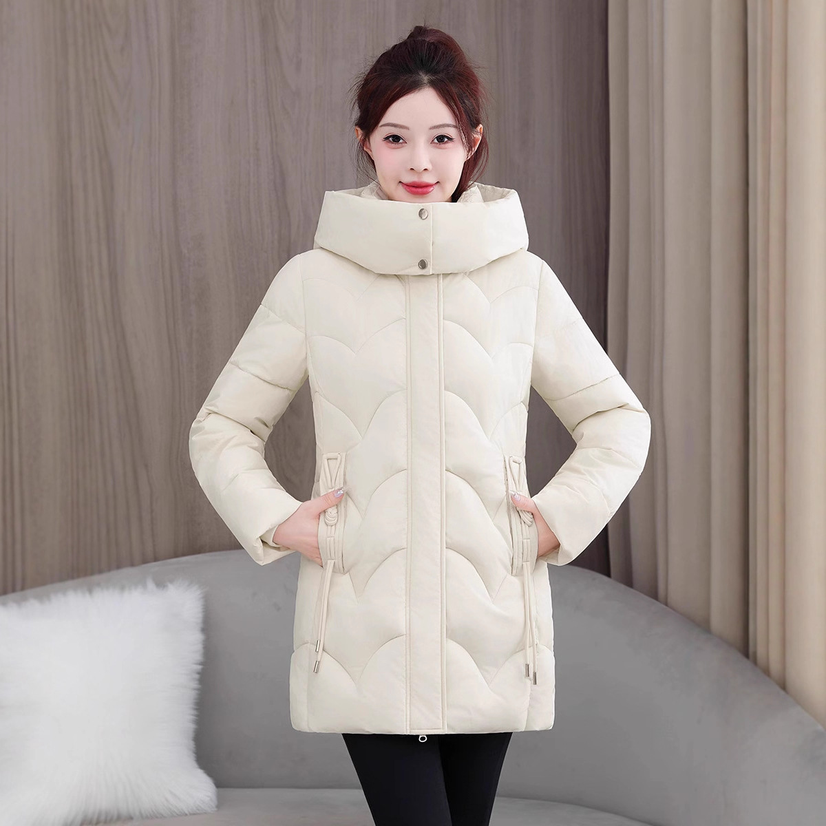 2025 invierno nuevo estilo coreano de alta calidad suelta chaqueta de algodón pequeño