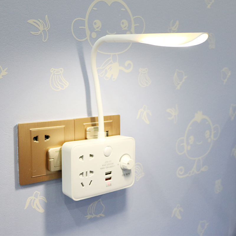 夜灯式usb插座家用转换插座办公室智能插座带开关插排批发