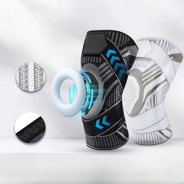 Spring and Summer Anti-Collision Sports Knee Pads Spring Support Double Straps Pressurized Basket Foot Volleyball Badminton Nylon Knitted Knee Pads