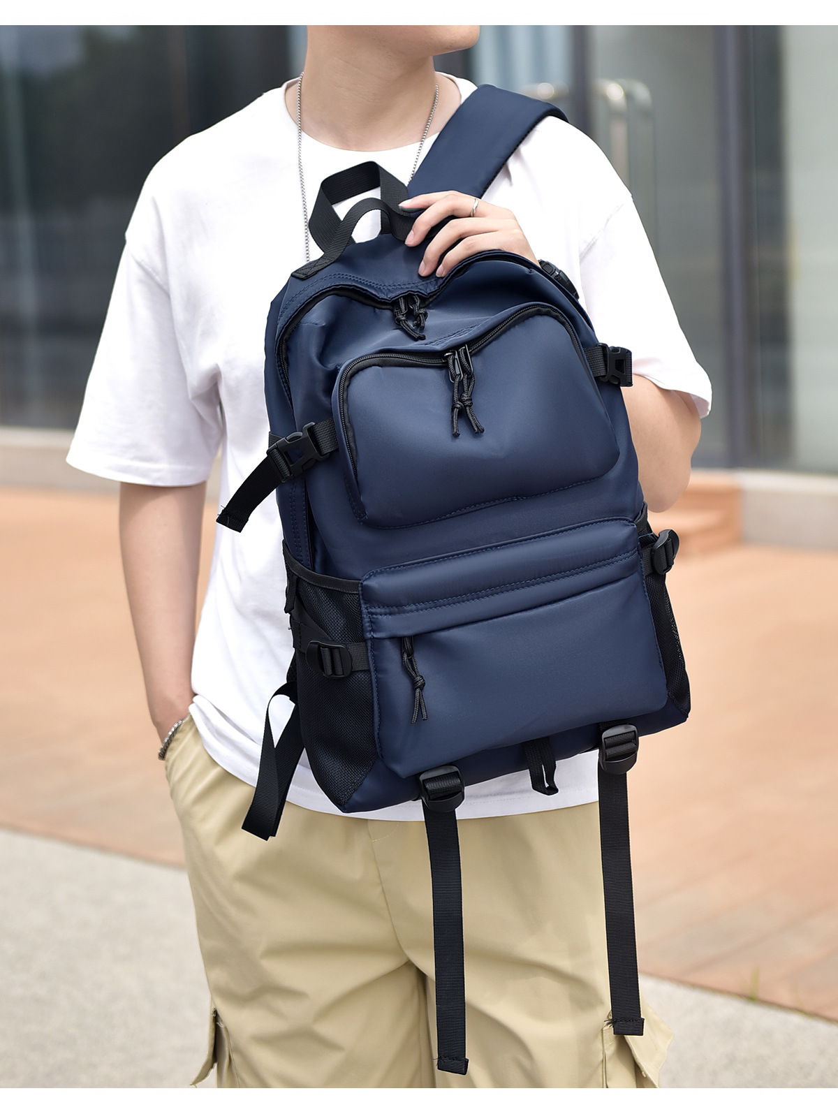 Waterproof Solid Color Business Laptop Backpack display picture 1