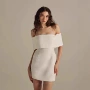 订婚定制跨境白色礼服裙