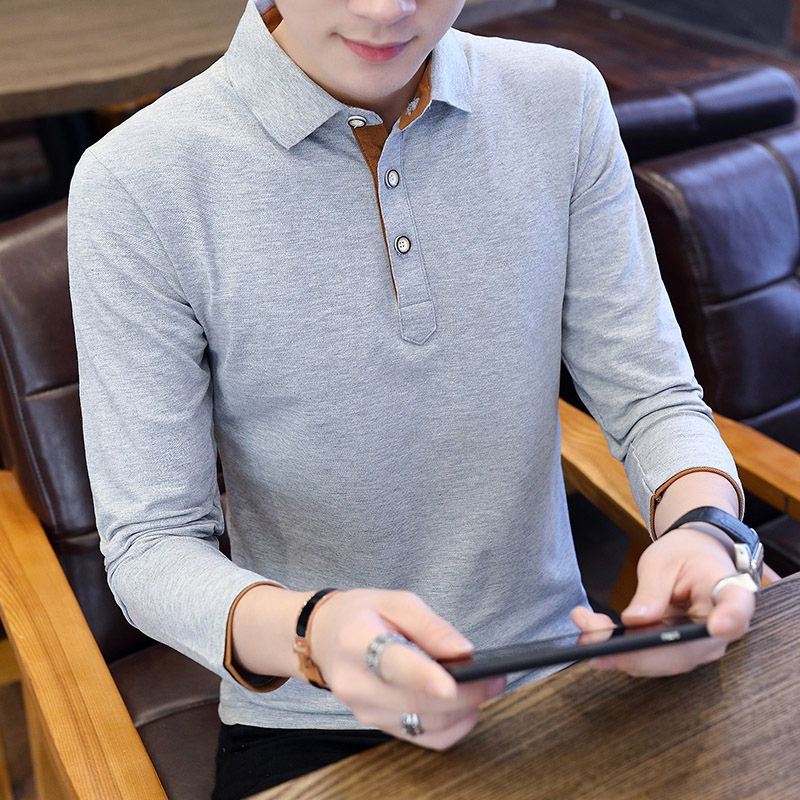 Comercio exterior explosivo lazada otoño de manga larga gran negocio polo camiseta de hombre camiseta publicitaria camiseta Amazon