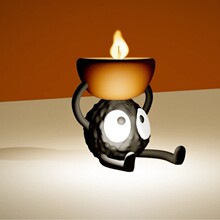 Soot Sprite Tea Candle Holder 3D��ӡ���Ҿ��`�T̨����Ϟ�T����