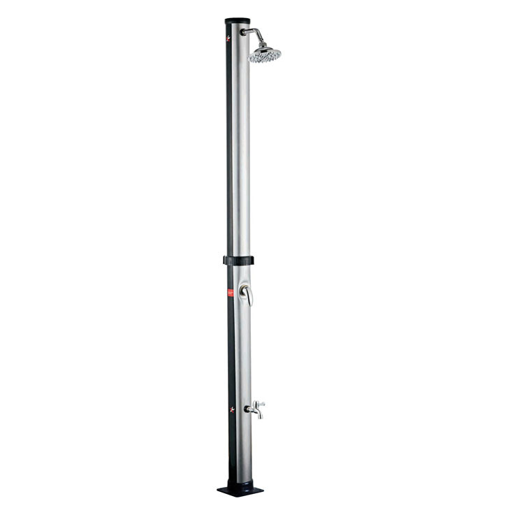 Columna de ducha alta para exteriores con energía solar, con triple cabezal de ducha, para jardín y uso en la playa.