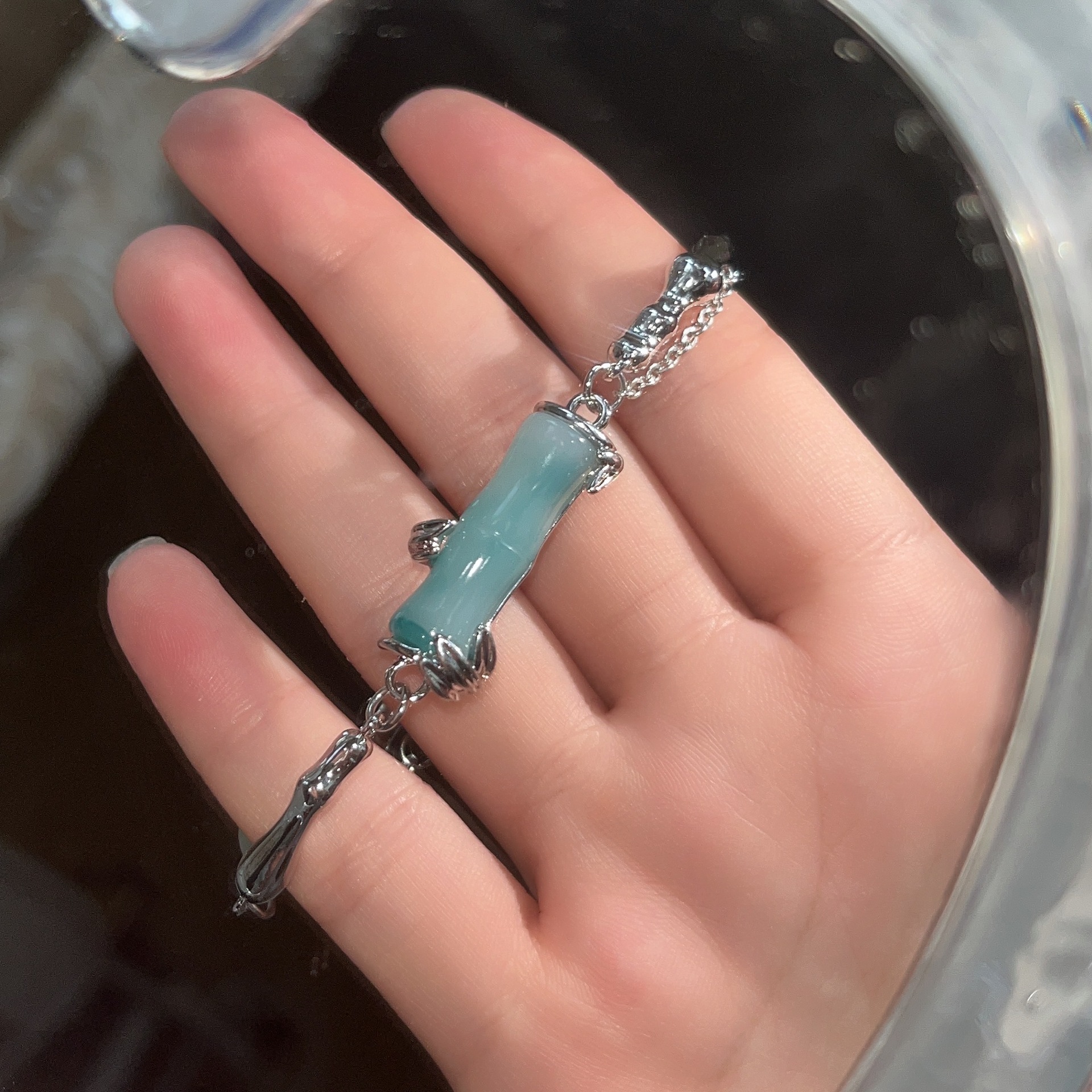 Chinoiserie Irregular Stainless Steel Plating Bracelets Necklace