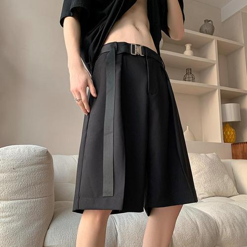 Summer Ice Silk Couple Casual Suit Pants Men and Women Five-Fingered Trousers Loose Drape Suit Trousers