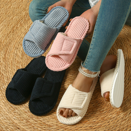 Manufacturers directly supply foreign trade new velcro slippers for women, spring, summer, autumn and winter indoor home indoor slippers wholesale