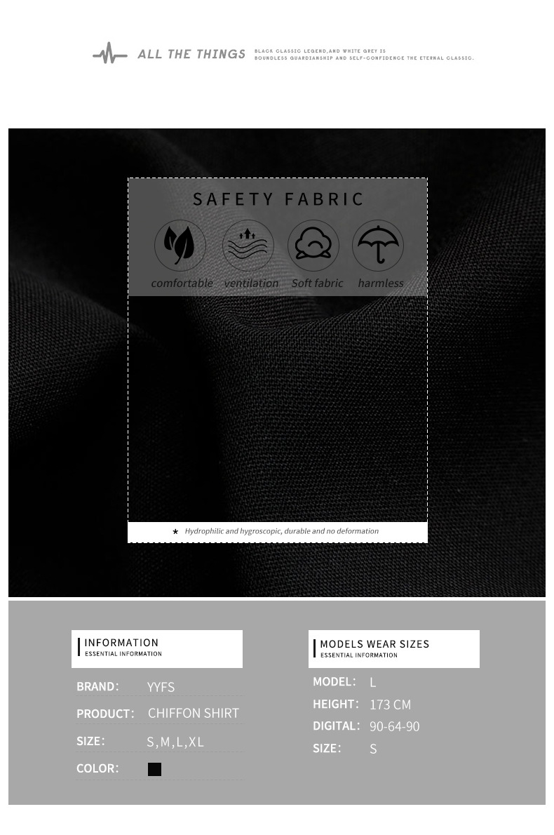 Schwarzes, kurzärmliges, durchsichtiges Trompetenhemd aus Netzstoff mit V-Ausschnitt_voghion.com