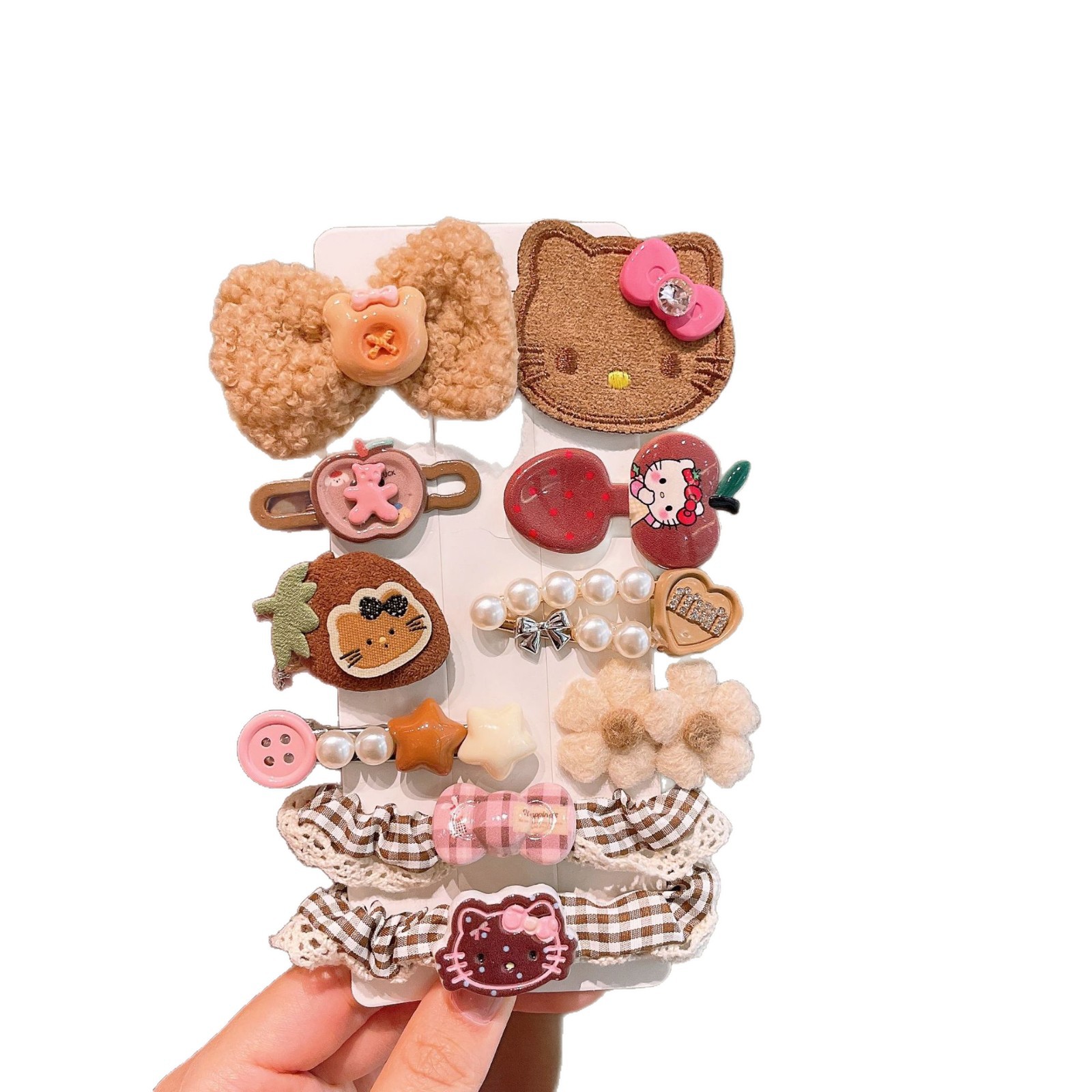 Otoño y invierno nuevo clip de pelo de lana para niños adorables accesorios de pelo para niñas tarjetas de pelo para bebés clip de peluche