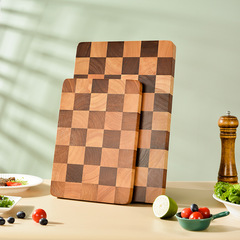 Litchihai checkerboard cutting board wholesale household kitchen cutting board beech cutting board round vegetable pier solid wood chopping board