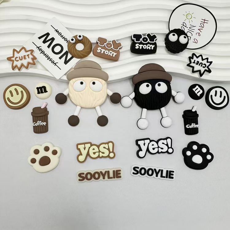 Large Hat Black Coal Ball Combination DIY Material Accessories Cave Shoes Buckle Decorative Water Cup Mobile Phone Case Refrigerator Patch