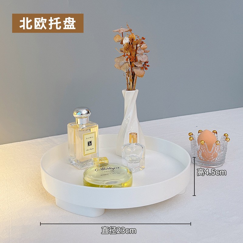 Escritorio bandeja de madera pasillo clave decoración tocador aromaterapia perfume Estilo nórdico ins cosméticos bandeja de almacenamiento