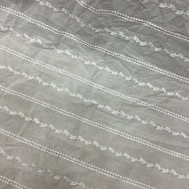 9088棉布刺绣面料 全棉条纹叶子绣花面料 连衣裙童装服装绣花布料
