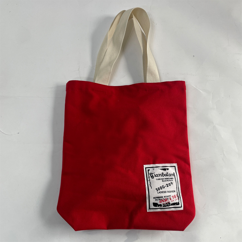 【厂家直销】16安纯棉中国红帆布袋 耐脏耐磨棉布包 文创手提袋子