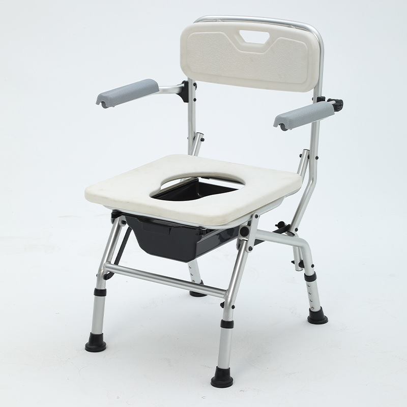 Silla de baño de ancianos Silla de baño plegable silla ergonómica negro mujeres embarazadas Silla de baño móvil