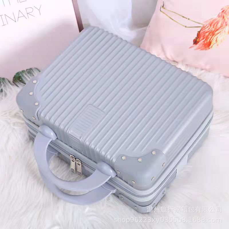 Macaron bolsa de almacenamiento de maleta vintage al por mayor pequeña caja cosmética equipaje de esquina de 14 pulgadas mini equipaje
