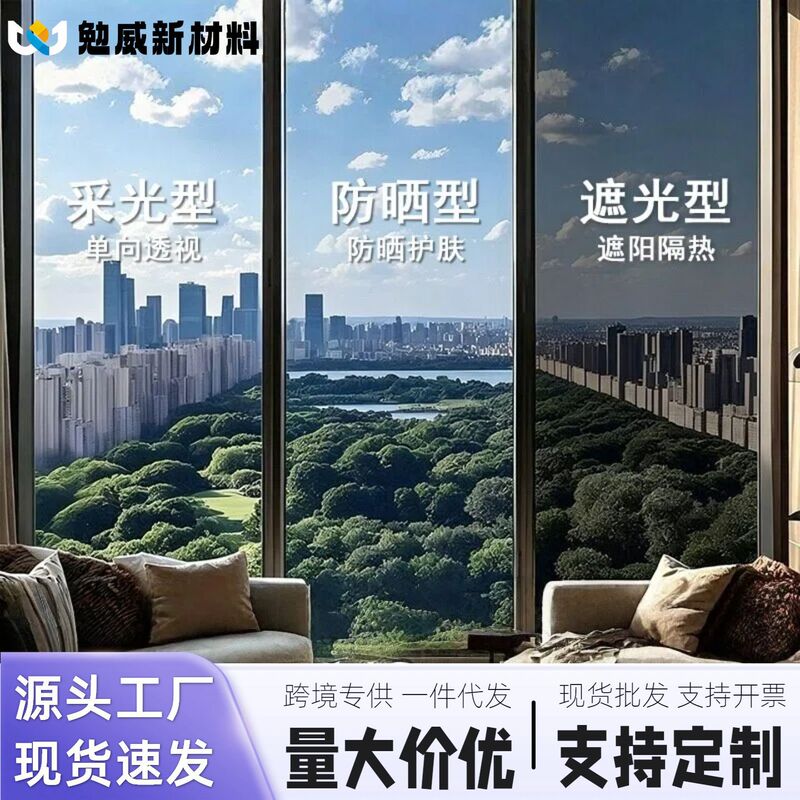 Glass Sunscreen and Heat Insulation Film, Privacy Electrostatic Sticker, Sunshade, Light-Transmitting, Opaque Window Film, One-Way Anti-Peeping Film Glass Sunscreen and Heat Insulation Film, Privacy Electrostatic Sticker, Sunshade, Light-Transmitting, Opaque Window Film, One-Way Anti-Peeping Film