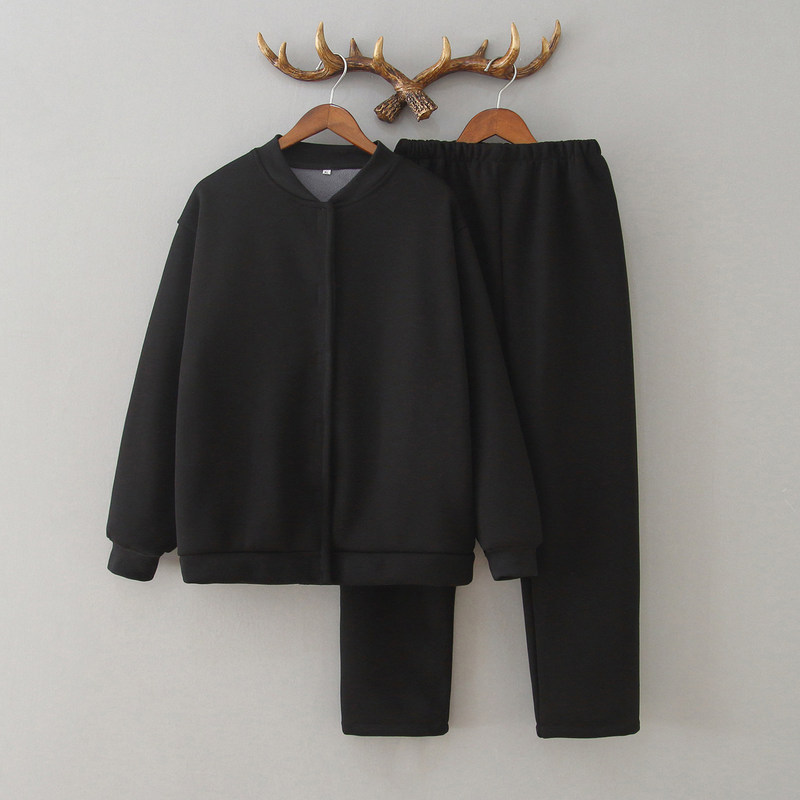 Specialized Long Cardigan with Fleece Lining for Men and Women in Detention Centers, Suitable for Spring and Autumn, Prisoner and Labor Reform Inmate Cardigan Sweatshirt Casual Set
