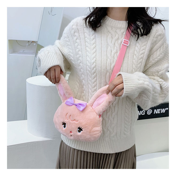 Plush rabbit bag, children's coin purse, cute princess single-shoulder bag for girls, autumn and winter crossbody bag for little girls undefined