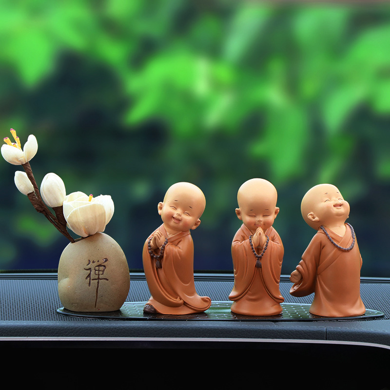 New Safe Little Monk Car Central Control Jewelry Ornaments Buddhist Zen Monk Boys Car Supplies