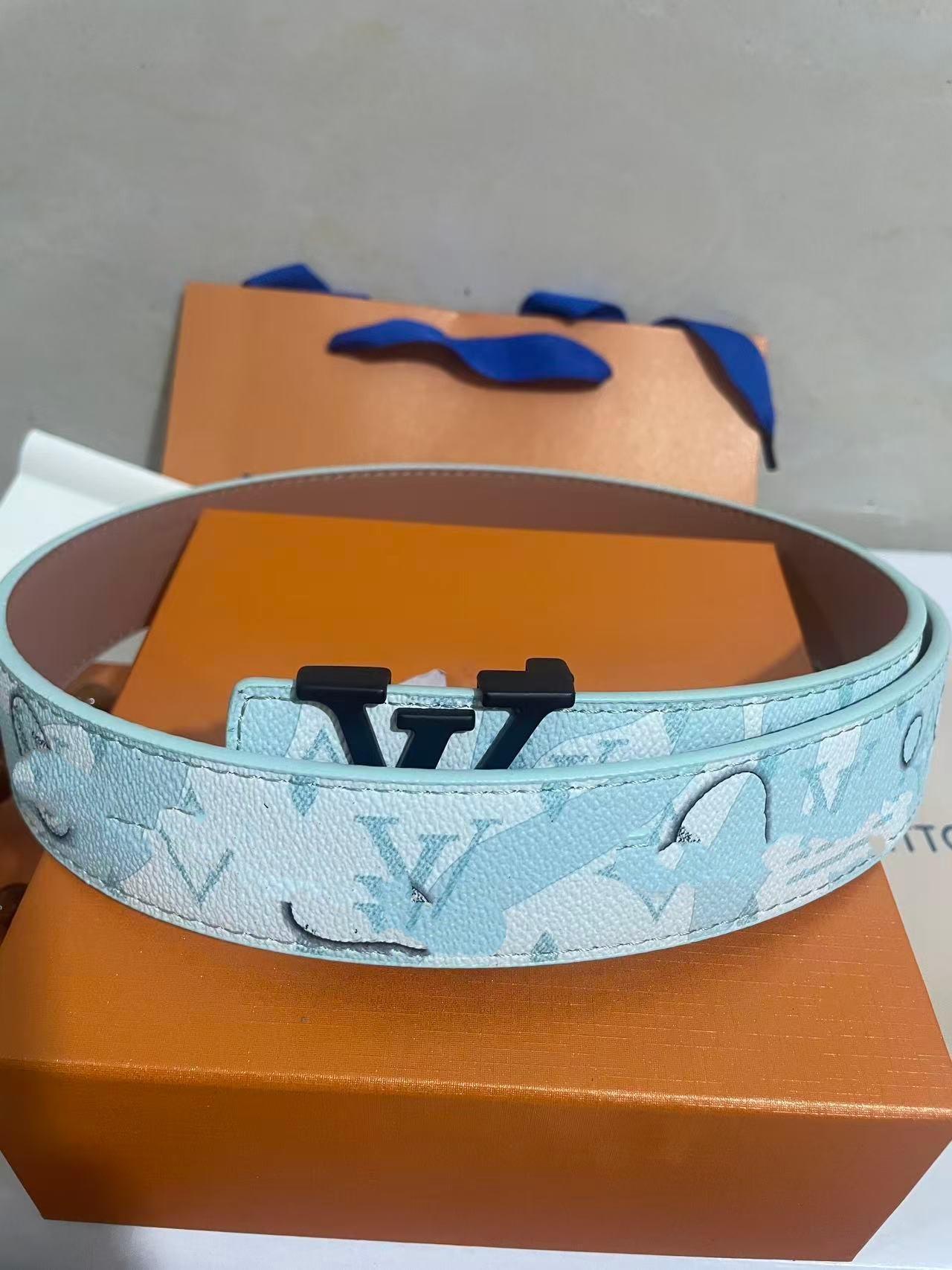 Cinturón para Hombre 4.0 cm de Piel de Vaca de Dos Capas con Hebilla Lisa para Uso Casual image 51