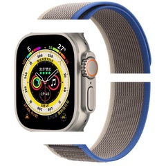 適用Apple watch Ultra蘋果手錶iwatch S8野徑尼龍迴環式錶帶運動