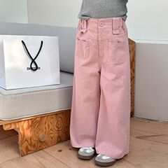 女童阔腿裤2025春季新款儿童洋气韩版宽松直筒裤女孩潮流休闲长裤