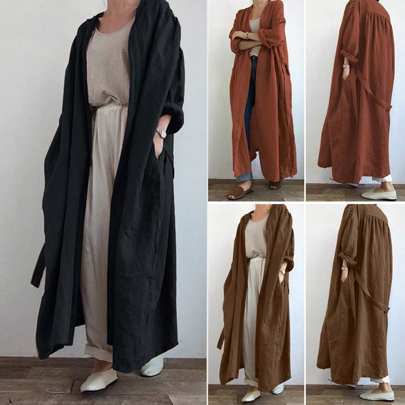 Foreign Trade Japanese and Korean Cross-Border Women's Clothing Autum New Casual Long-Sleeved Shirt Dress Versatile Long Windbreaker Jacket