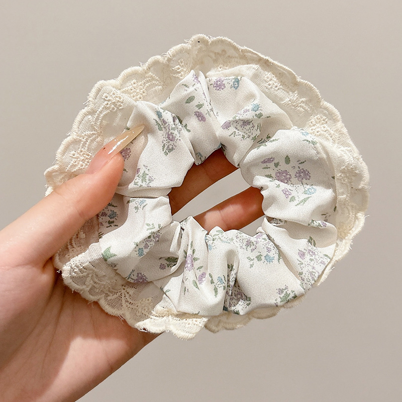 El encaje francés punto de onda arco intestino grueso anillo de cabello para mujeres de alta calidad cuerda de cabello de alta elasticidad cuerda de cabello adornamiento