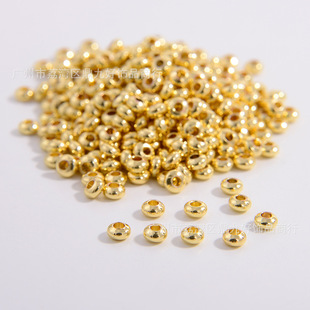 18k gold bag accessories DIY beaded wheel beads spacer disc beads loose beads jewelry accessories