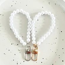 热销珍珠包包钥匙扣 零钱包手机链毛绒玩具钥匙珍珠链 小众挂件
