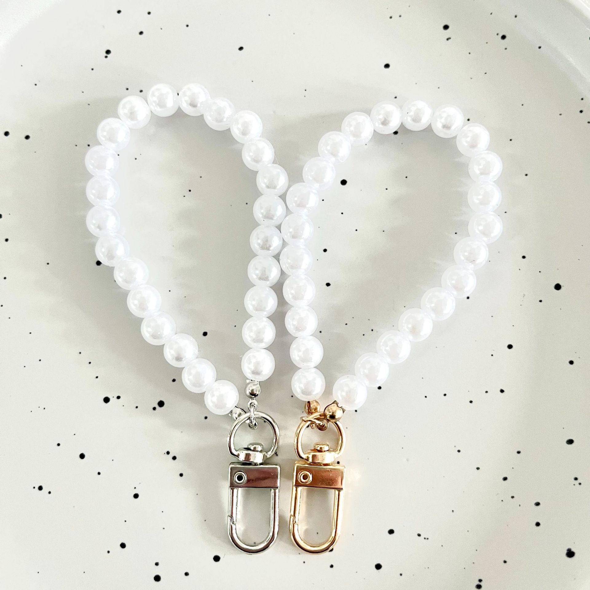 热销珍珠包包钥匙扣 零钱包手机链毛绒玩具钥匙珍珠链 小众挂件