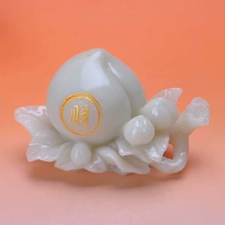 批发树脂发光寿桃摆设夜光石财桃寿桃家居办公摆件工艺品