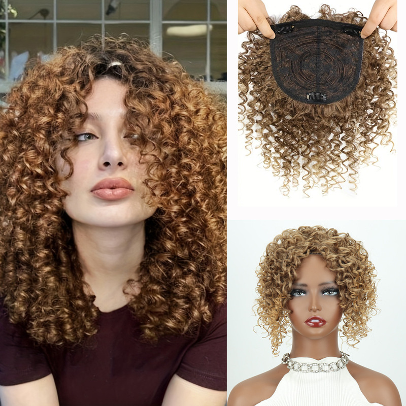 African small curly hair wig European and American women fluffy natural high temperature silk synthetic fiber wig African small curly hair wig European and American women fluffy natural high temperature silk synthetic fiber wig